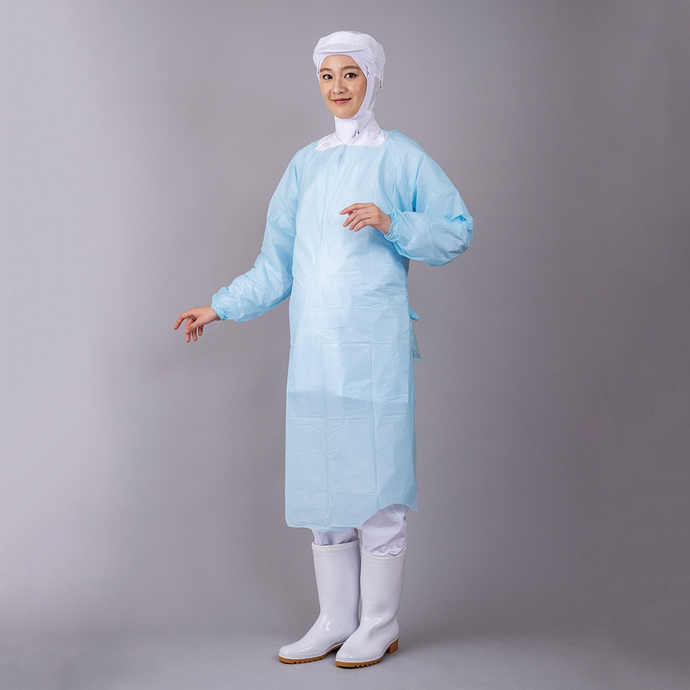 ホワイトマックス ディスポエプロン PE袖付 1箱（1枚×20袋入）　E-34　L 1箱（ご注文単位1箱）【直送品】