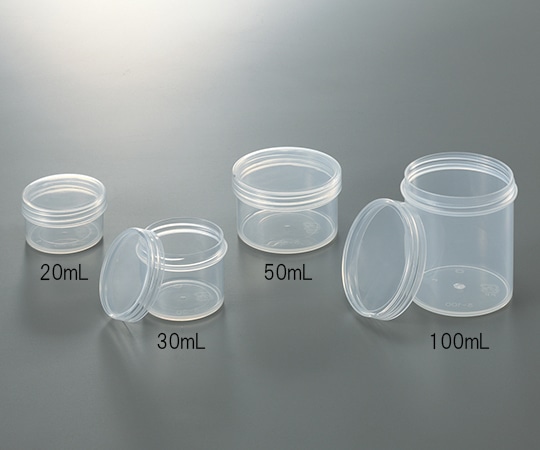 アズワン プラ壺（透明） 100mL 1箱（50個入）　10167 1箱（ご注文単位1箱）【直送品】