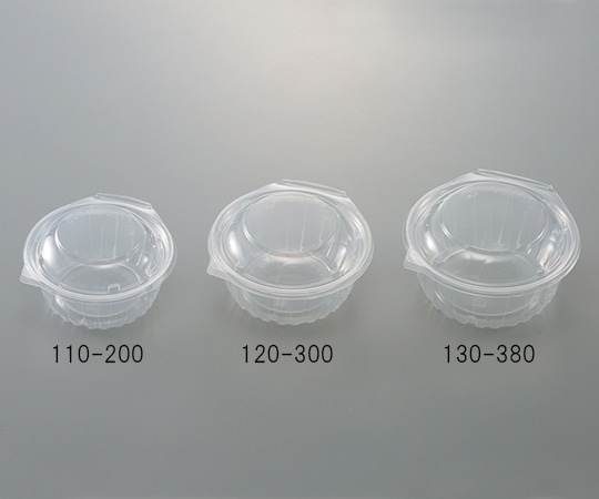 アズワン フードパック 丸タイプ（電子レンジ対応）134×130×67mm PP製 1袋（50枚入）　PPSA-丸130-380 1袋（ご注文単位1袋）【直送品】