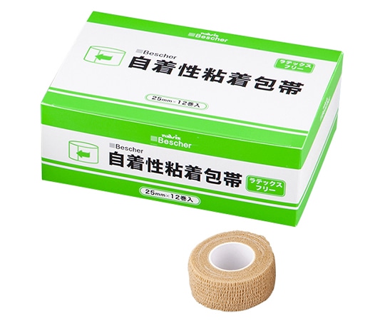 ナビス(アズワン) ベスケア 自着性伸縮包帯 25mm×4.5m 12個入 25-BG 1箱(ご注文単位1箱)【直送品】