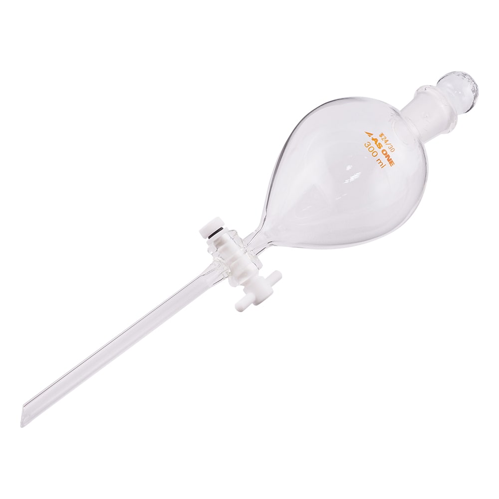 アズワン 丸型分液ロート　テフロン（R）プラグ付　300mL　 1個（ご注文単位1個）【直送品】