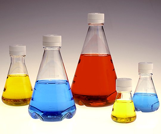 Nalge Nunc (サーモフィッシャーサイエンティフィック) 滅菌三角フラスコ(ノーマルキャップ/バッフル底)125mL 1袋(24個入) 4113-0125 1袋(ご注文単位1袋)【直送品】