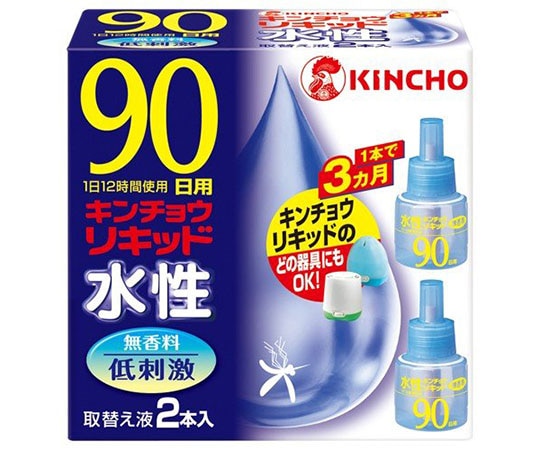 金鳥(大日本除虫菊) 水性キンチョウリキッド 90日 無香料 取替え液 2本入 1箱(ご注文単位1箱)【直送品】