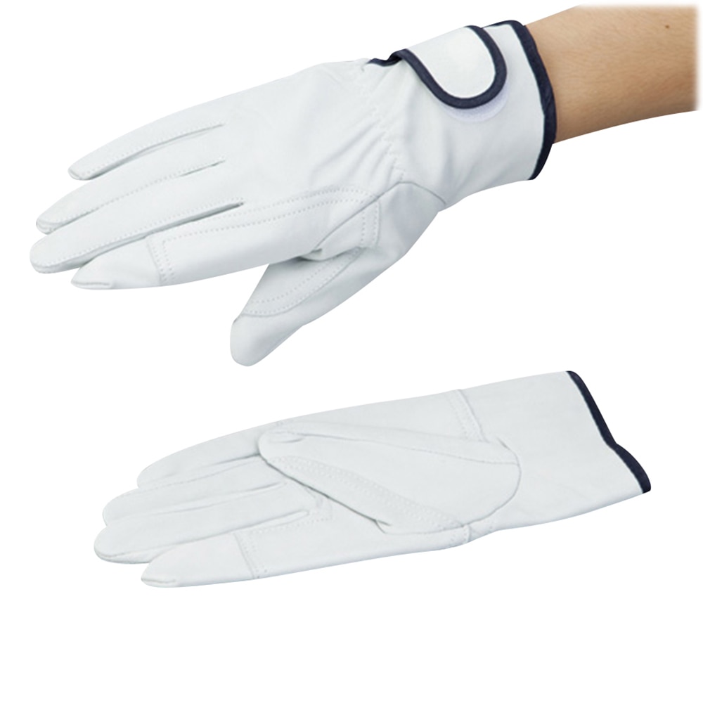 アズワン 牛表革手袋　手首マジックファスナー付　白　235mm　LL　No.706（白） 1双（ご注文単位1双）【直送品】