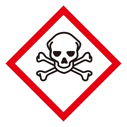 日本緑十字社 GHSステッカー標識 どくろ GHS-6（小）1組（5枚入）　037306 1組（ご注文単位1組）【直送品】