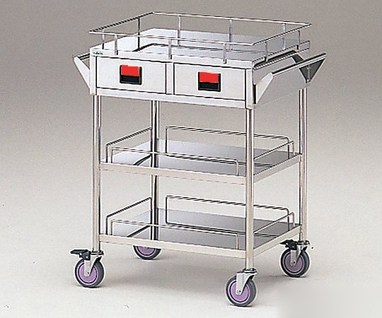 ナビス(アズワン) カラフルカート 3段-赤 600×450×855mm K3S-R 1台(ご注文単位1台)【直送品】