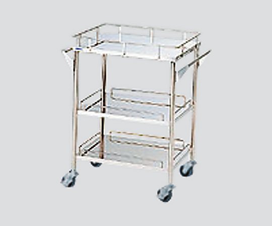 ナビス（アズワン） ステンレスグリーンカート(静音タイプ) 3段 720×450×835mm　SS-3S 1台（ご注文単位1台）【直送品】