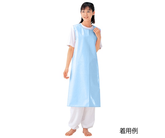 エンゼル(介護用品) 入浴介助エプロン (面ファスナータイプ) サックス/M 6012(M) 1枚(ご注文単位1枚)【直送品】