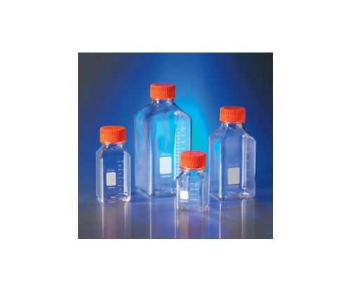 コーニング ストレージボトル角型 PET製500ml 45mmオレンジキャップ付き、個別包装 1ケース(12個×2パック入) 431532 1ケース(ご注文単位1ケース)【直送品】