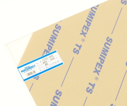 光 アクリルキャスト板 450×600×3mm 透明 AC00-346 1枚(ご注文単位1枚)【直送品】