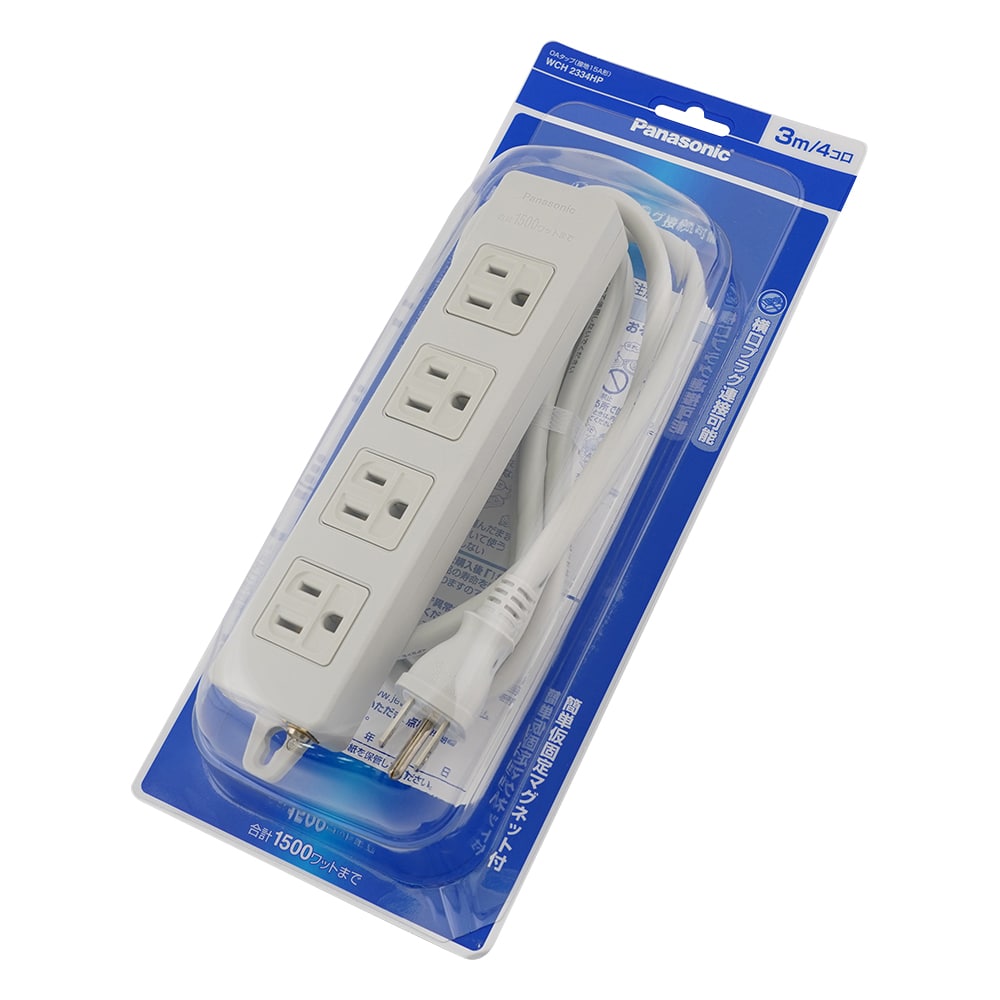 パナソニック OAタップ(接地15A形) 4個口 3m WCH2334HP 1個(ご注文単位1個)【直送品】