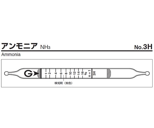 ガステック ガス検知管 アンモニア 3H 1箱(ご注文単位1箱)【直送品】