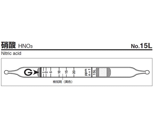 ガステック ガス検知管　硝酸　15L 1箱（ご注文単位1箱）【直送品】