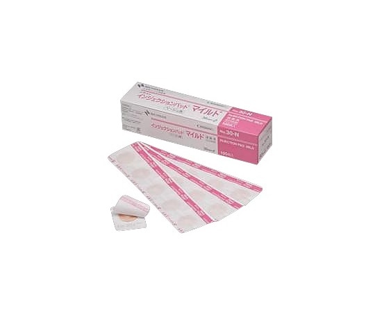 ニチバン インジェクションパットマイルド No30N φ30(止血用パッド付絆創膏) 1箱(100枚入) No.30N 1箱(ご注文単位1箱)【直送品】