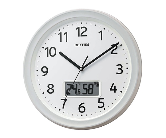 リズム(時計) 温湿度計付き掛時計 フィットウェーブリブA02 8FYA02SR03 1個(ご注文単位1個)【直送品】