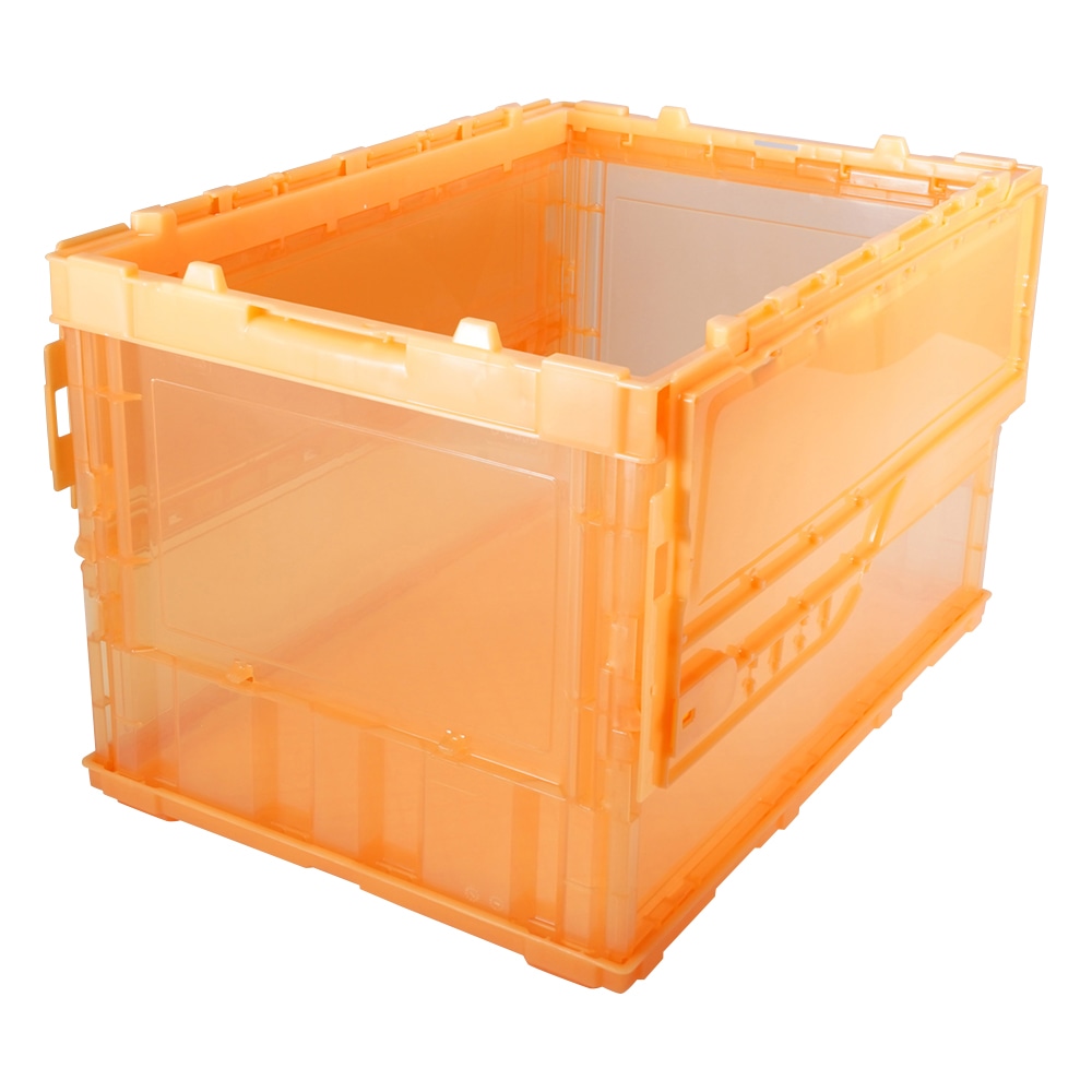 トラスコ中山 スケルトンカラーオリコン オレンジ フタ有り TSK-C50B 1個(ご注文単位1個)【直送品】