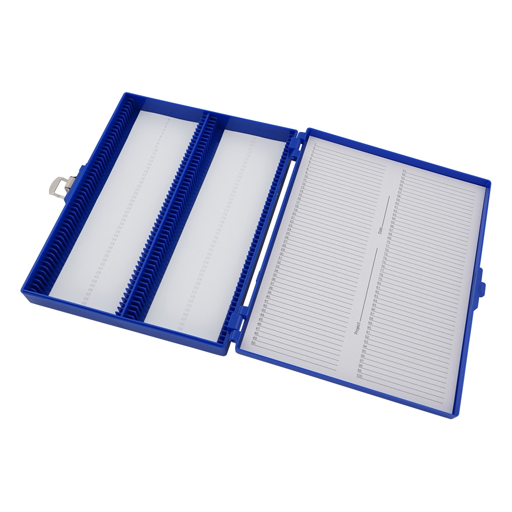 Fisher Scientific カラースライドボックス 100枚用 青 03-448-1 1個(ご注文単位1個)【直送品】