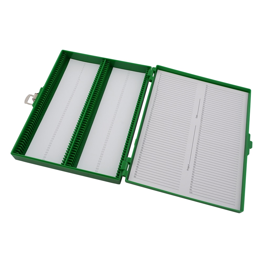 Fisher Scientific カラースライドボックス 100枚用 緑 03-448-2 1個(ご注文単位1個)【直送品】