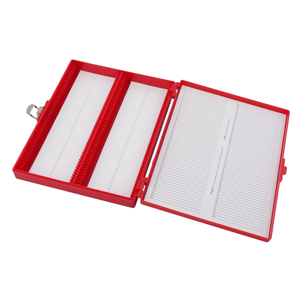 Fisher Scientific カラースライドボックス 100枚用 赤 03-448-3 1個(ご注文単位1個)【直送品】