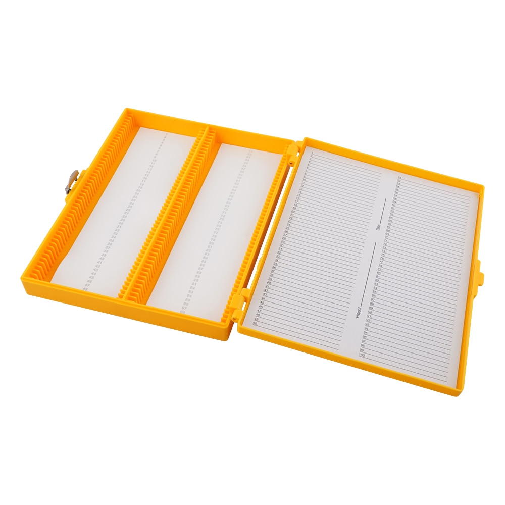 Fisher Scientific カラースライドボックス 100枚用 黄 03-448-4 1個(ご注文単位1個)【直送品】