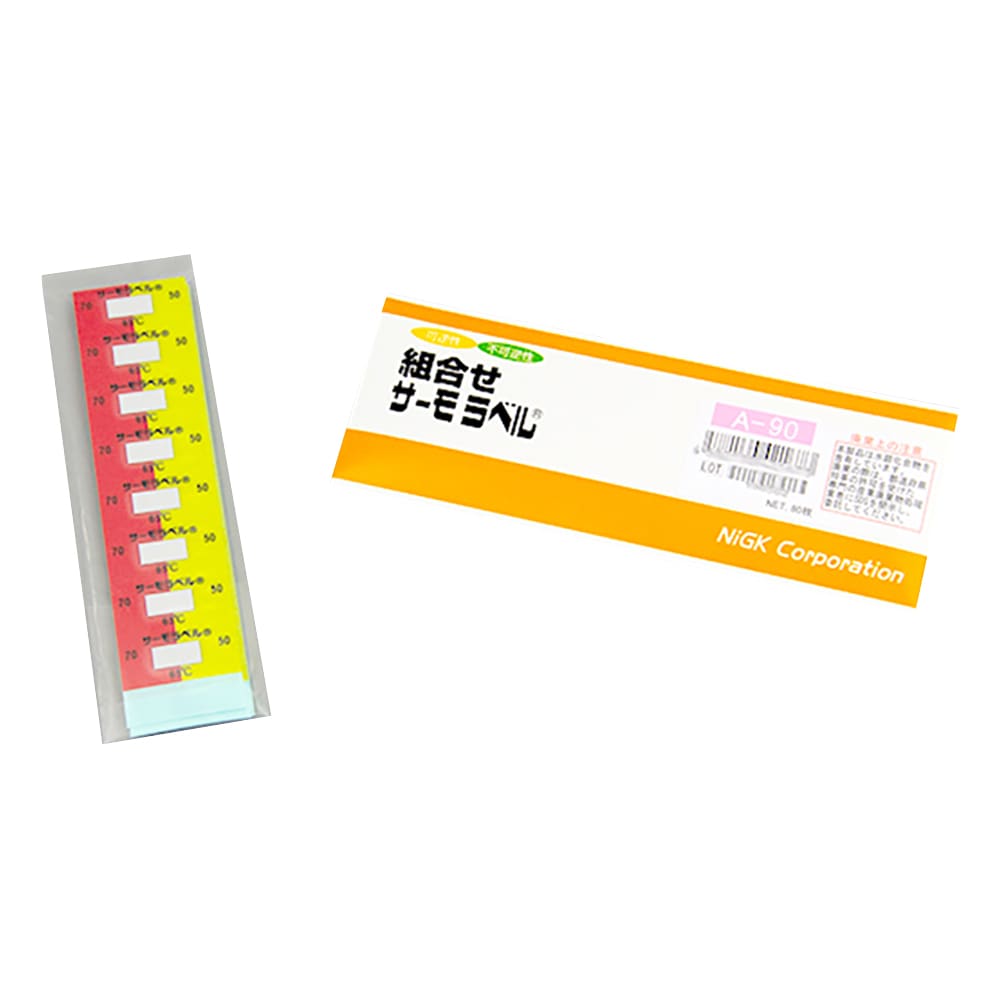 日油技研工業 組合せサーモラベル(R)(不可逆性/可逆性) 80枚 A-90 1箱(ご注文単位1箱)【直送品】