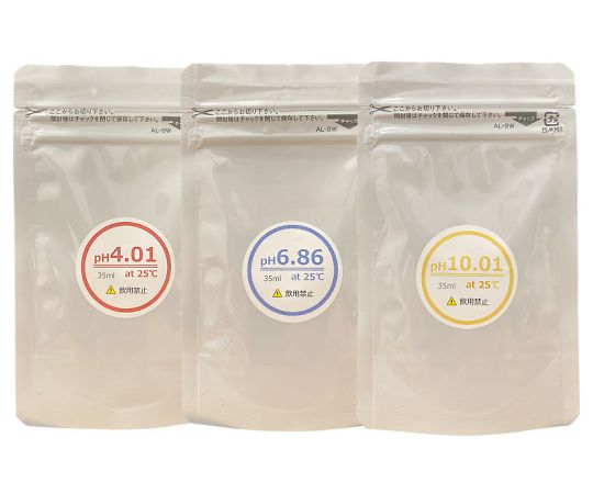 佐藤計量器製作所 pH標準液3点セット(35mL) pH4.01/6.86/10.01 各1袋 1セット(ご注文単位1セット)【直送品】