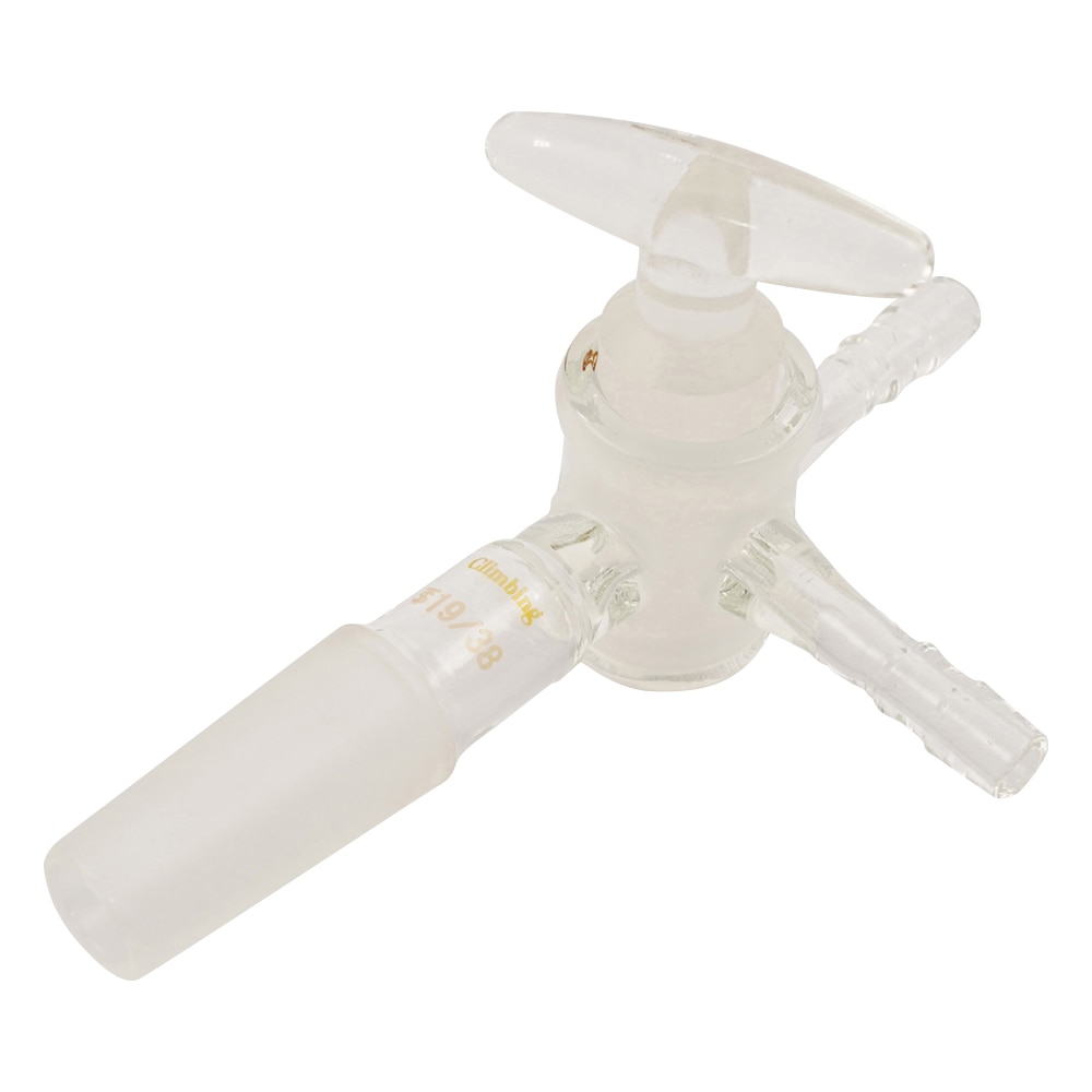 クライミング 共通摺合付三方コックⅠ型　ガラスコック　TS19／38　CL0414-03-10 1個（ご注文単位1個）【直送品】