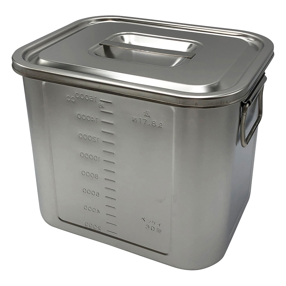 本間冬治工業 角型目盛付ポット (取手付き) 17.8L 30 1個(ご注文単位1個)【直送品】