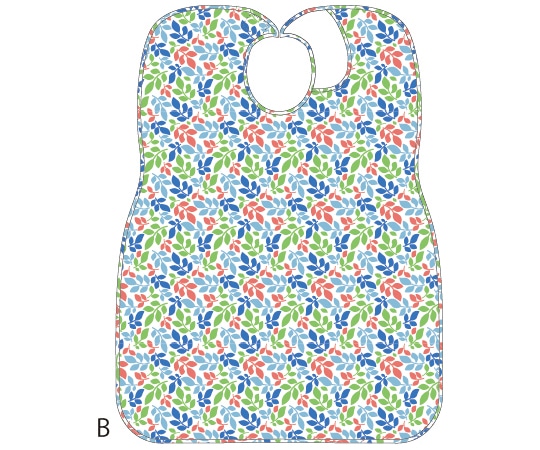 ニシキ(シニア・介護用品) 大人用食事エプロン リーフ柄 ブルー P9692-B 1枚(ご注文単位1枚)【直送品】