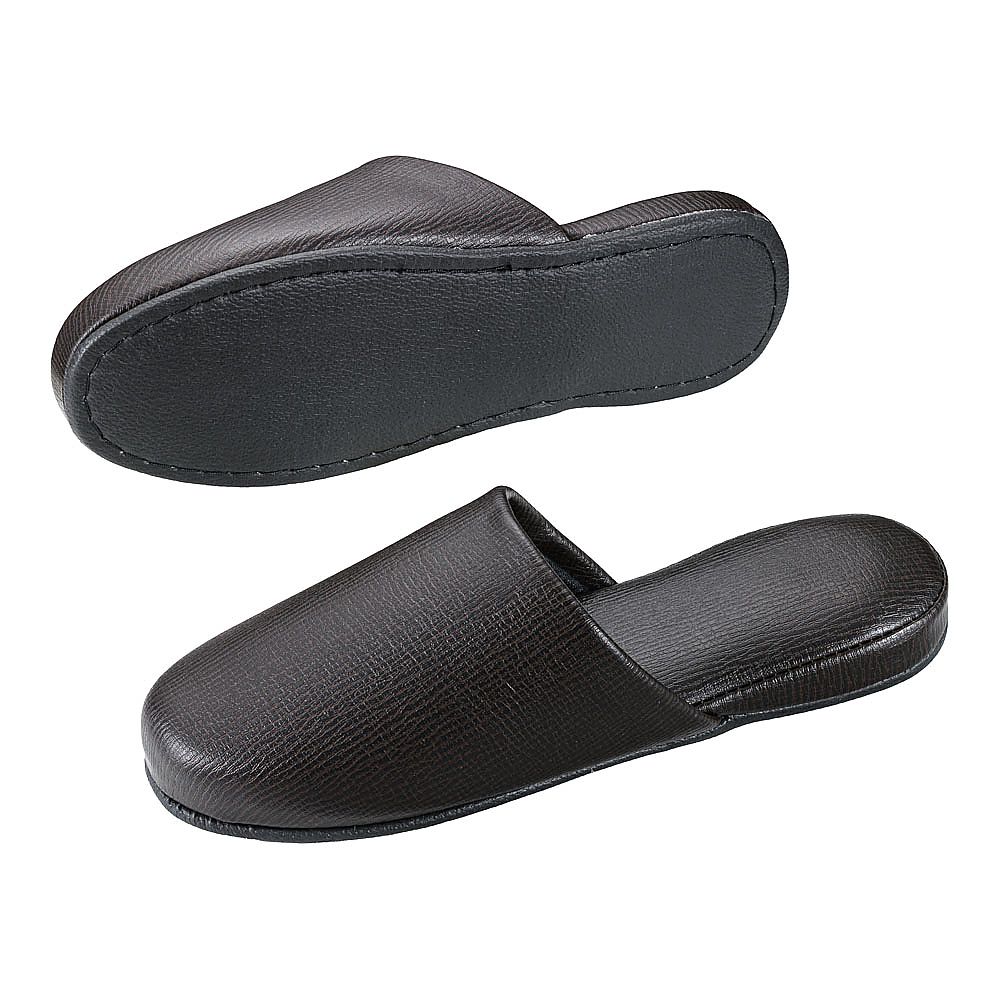 シルクロード エンボスレザースリッパ ブラウン NRL-24 1足(ご注文単位1足)【直送品】