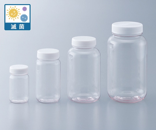 アズワン ペット広口瓶 250mL 滅菌済　No.250 1個（ご注文単位1個）【直送品】