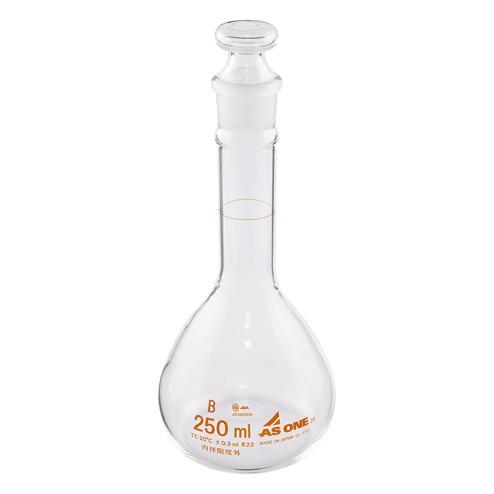 アズワン 短型メスフラスコ　白　250mL　　　　 1個（ご注文単位1個）【直送品】