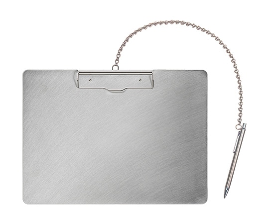 ナカキン ステンレスバインダー 横・チェーン・ペン付き SC-A4S-P 1枚(ご注文単位1枚)【直送品】