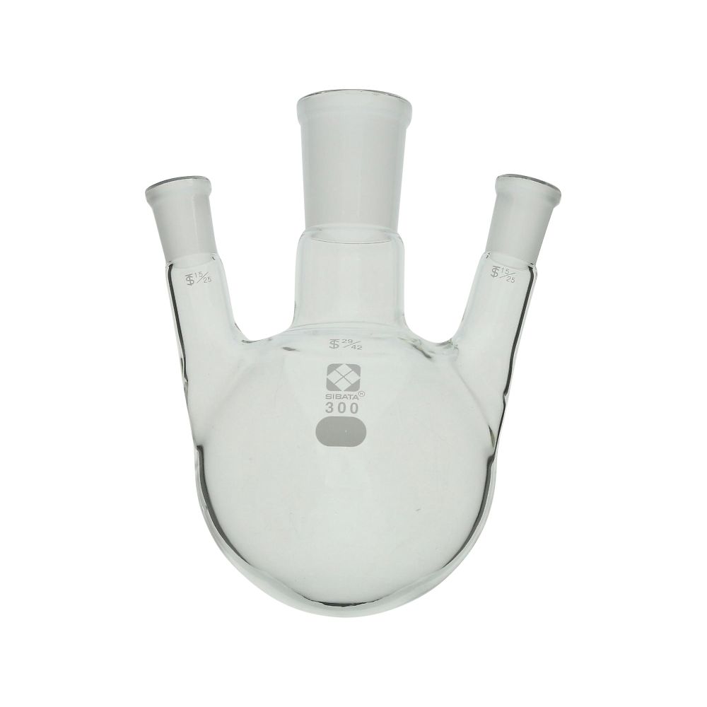 柴田科学 共通摺合三口丸底フラスコ 300mL 005360-15300 1個(ご注文単位1個)【直送品】