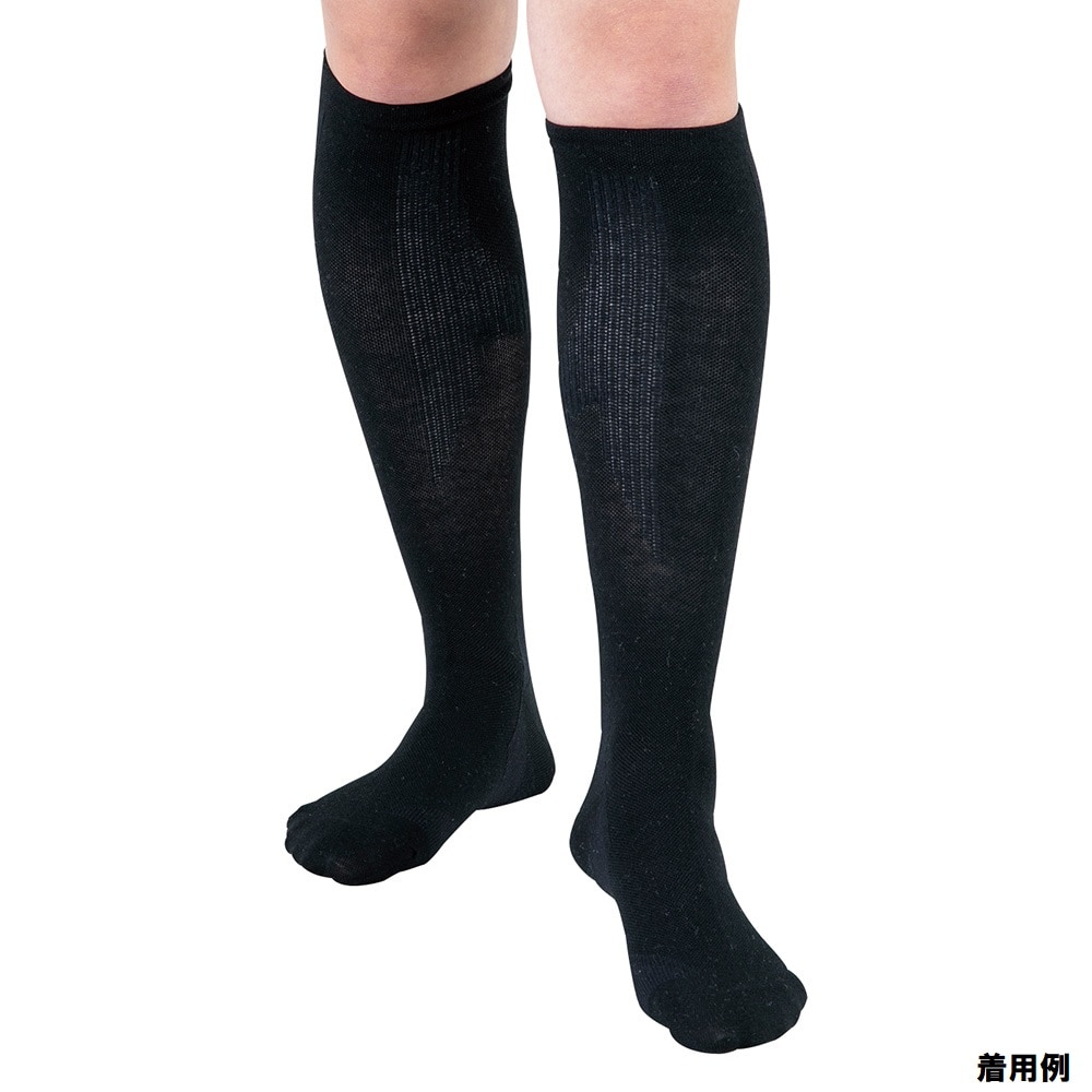 ナビス(アズワン) 着圧ソックス(足底サポート) ブラック 1足(ご注文単位1足)【直送品】