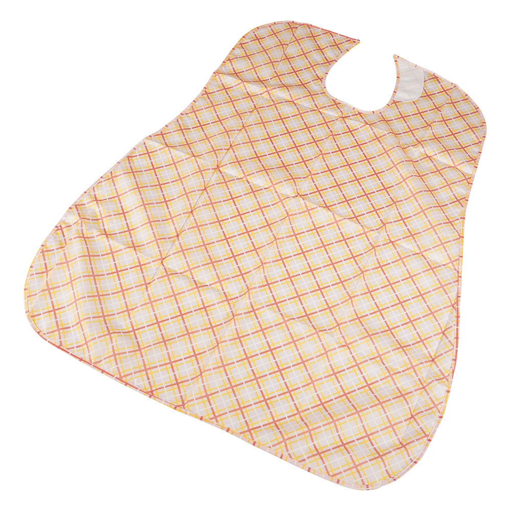 ナビス(アズワン) さわやか食事用エプロン チェック ピンク 1袋(ご注文単位1袋)【直送品】