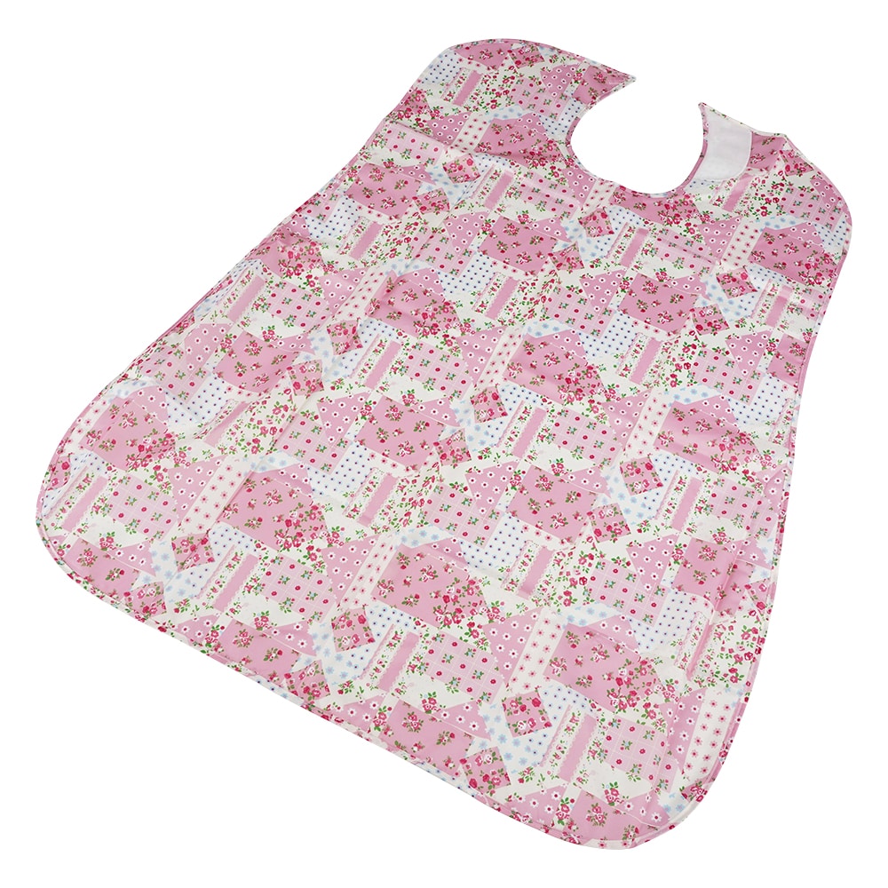 ナビス(アズワン) さわやか食事用エプロン パッチワーク ピンク 1袋(ご注文単位1袋)【直送品】