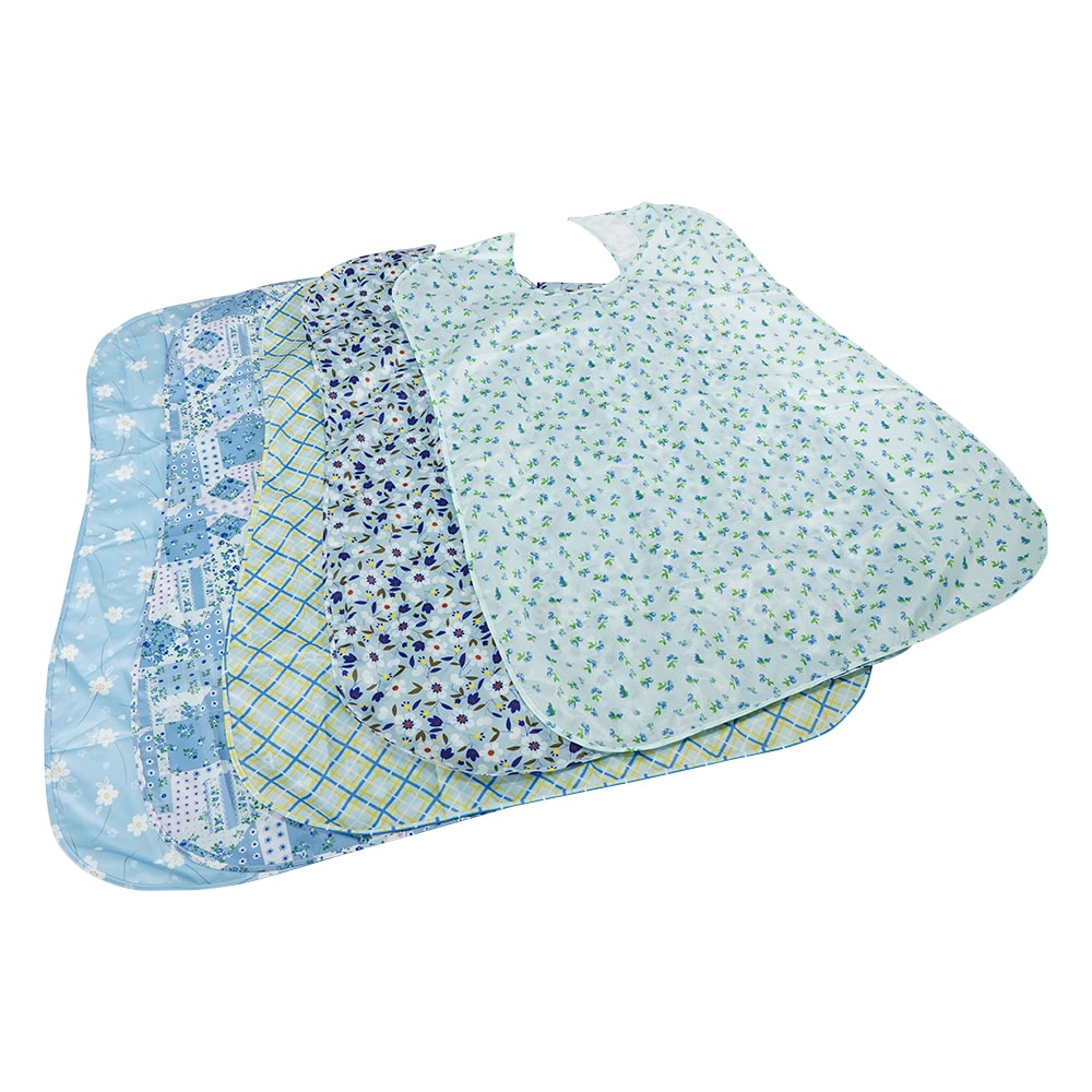 ナビス(アズワン) さわやか食事用エプロン ブルー 10枚セット 1袋(ご注文単位1袋)【直送品】