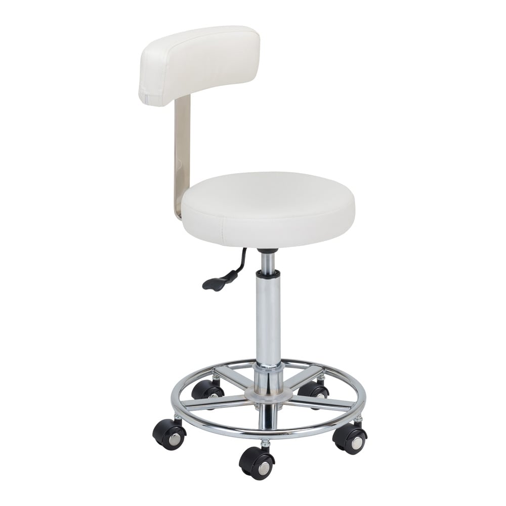 アズワン カラートレンドチェアー 背もたれ付き ホワイト CTC-B 1脚(ご注文単位1脚)【直送品】