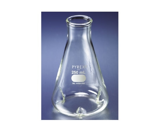 コーニング PYREXR　バッフル付三角フラスコ(リム付)　250mL　4450-250 1個（ご注文単位1個）【直送品】