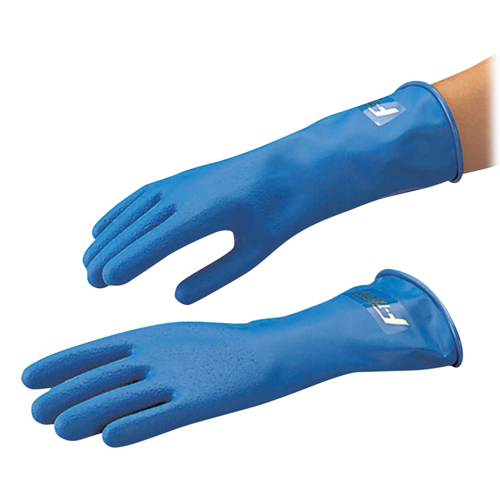 ハナキゴム エフテロングローブ（弗酸・王水等強酸用手袋）　女子用　ショート　1双入　B-22 1双（ご注文単位1双）【直送品】