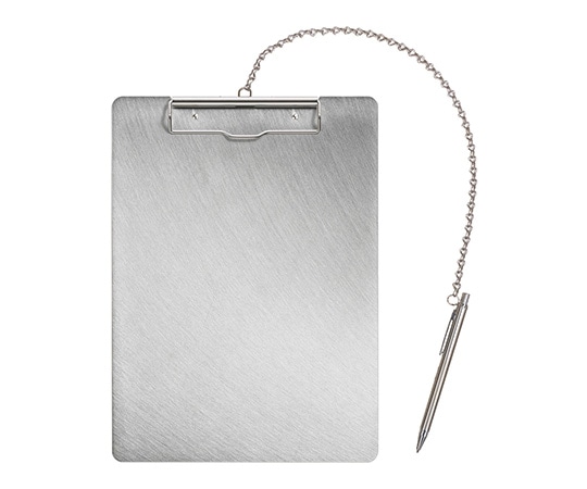 ナカキン ステンレスバインダー 縦・チェーン・ペン付き SC-A4E-P 1枚(ご注文単位1枚)【直送品】