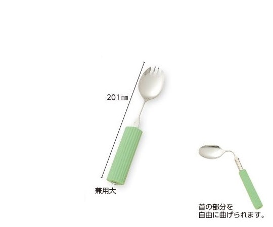 フセ企画 オールステンレスハンドル・シリコンスポンジ付き スプーン・フォーク兼用大 1個(ご注文単位1個)【直送品】