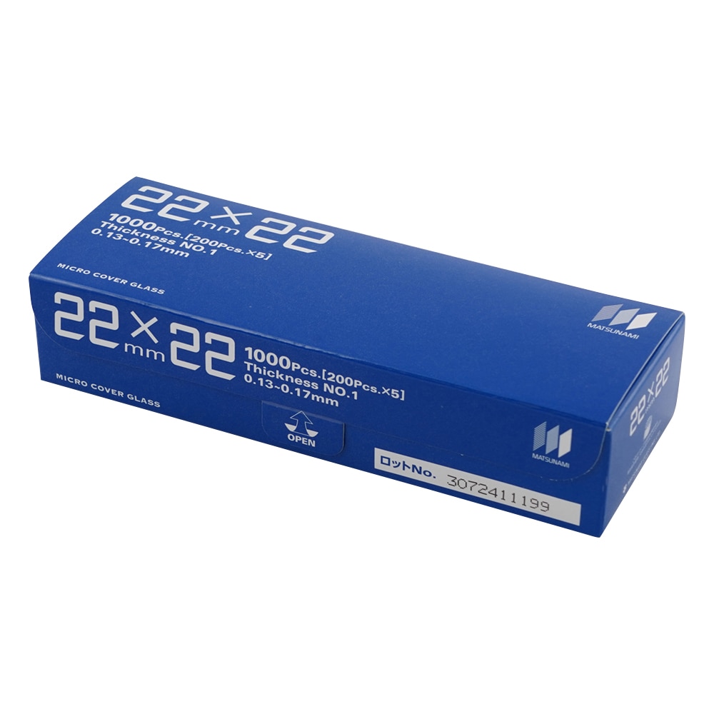マツナミ マツナミカバーグラス(No.1) 22×22mm 1000枚入 1箱(ご注文単位1箱)【直送品】