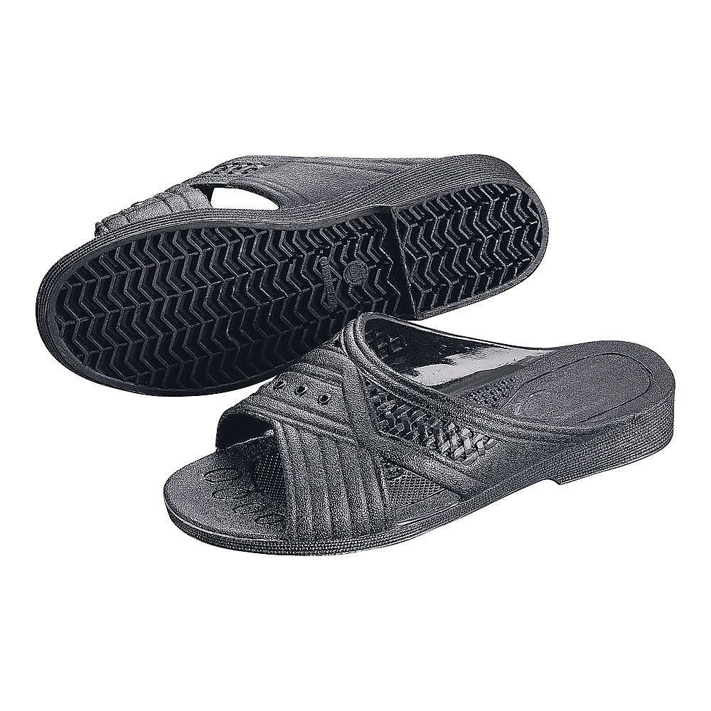 アスカ商事 紳士シャワーサンダル 前あき M ブラック SSV3903 1足(ご注文単位1足)【直送品】