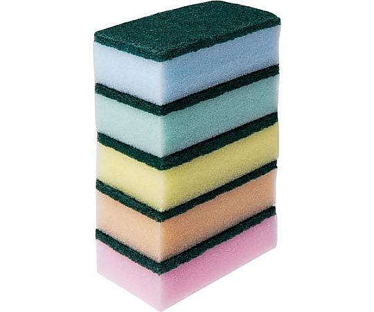 大和物産 カラフルハードスポンジ 5個入 63530 1パック(ご注文単位1パック)【直送品】