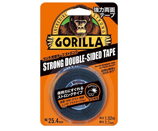 呉工業(KURE) ゴリラ両面テープ ストロング 25.4mm×1.52m×1.1mm NO.1779 1巻(ご注文単位1巻)【直送品】