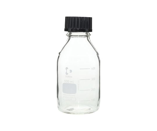 DWK Life Sciences ねじ口瓶丸型(デュラン(R)) 黒キャップ付 500mL 1本(ご注文単位1本)【直送品】