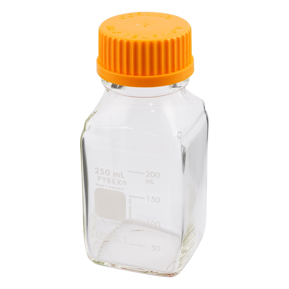 コーニング・PYREX メディウム瓶角型(PYREX(R)) 250mL 1396-250 1本(ご注文単位1本)【直送品】