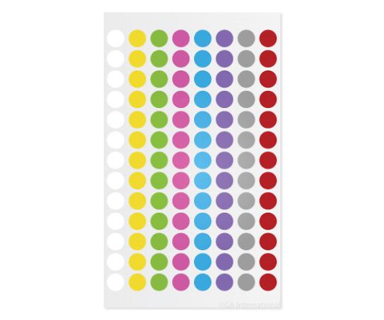 GA International クライオドット Φ9mmタイプ アソート(8色) 104ドット×5シート入 LT-9x8A 1袋(ご注文単位1袋)【直送品】